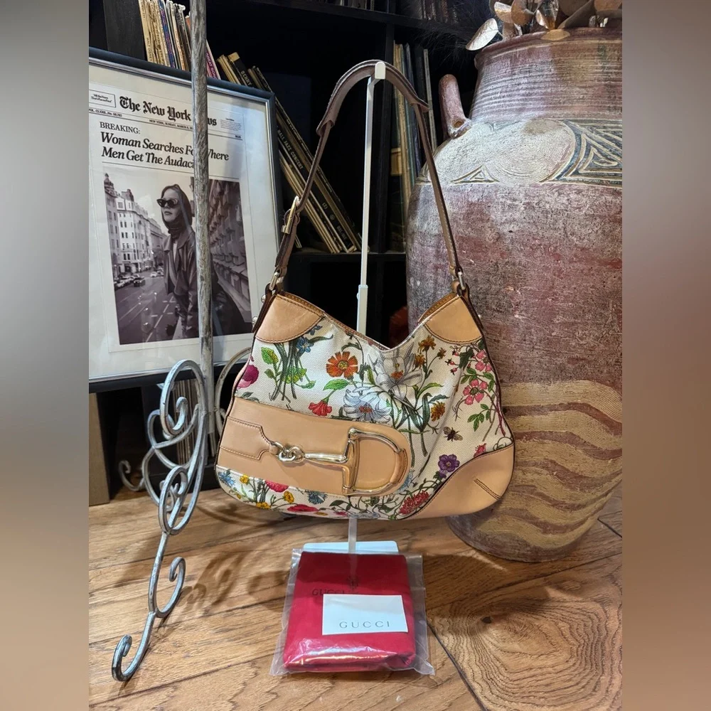 Gucci Flora Hasler Horsebit Hobo - Picture 1 of 7